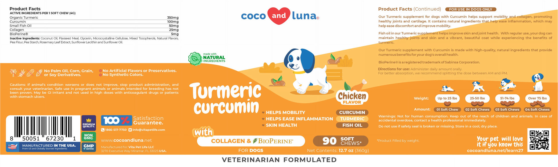 Turmeric for Dogs - Antiinflammatory - 90 Soft Chews